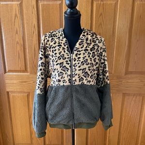 Brand new fleece bomber jacket.